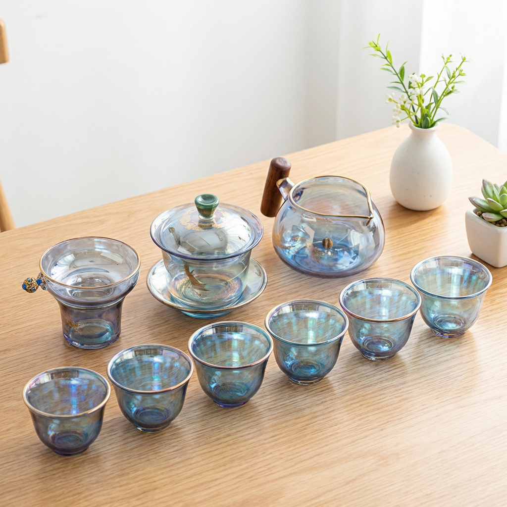 Iridescent High Borosilicate Glass Gaiwan Tea Set