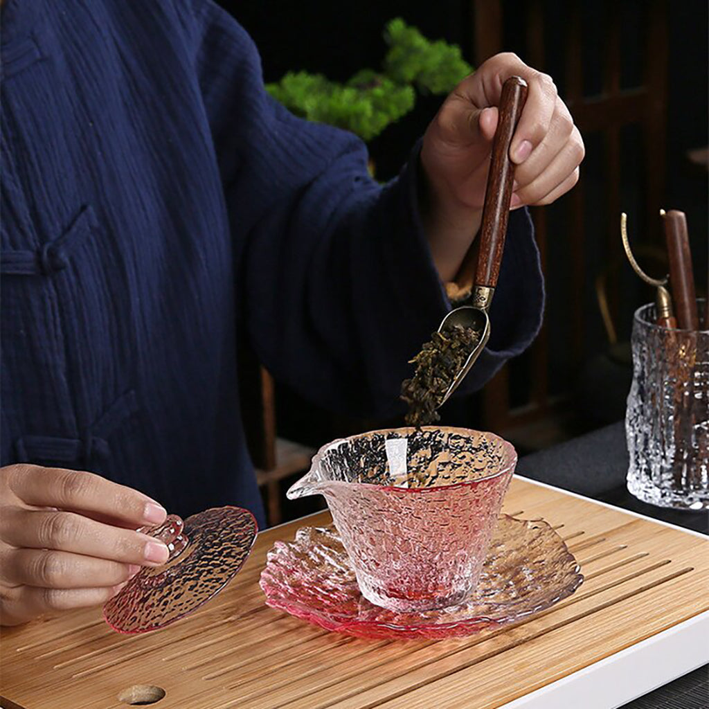 Pink Ice Crystal High Borosilicate Glass Tea Set