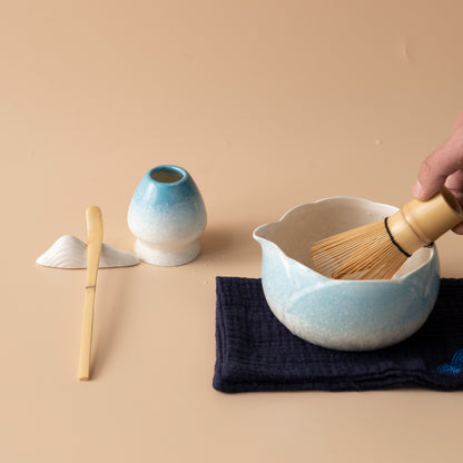 Crystalline Glaze Pink Flower Matcha Tea Set