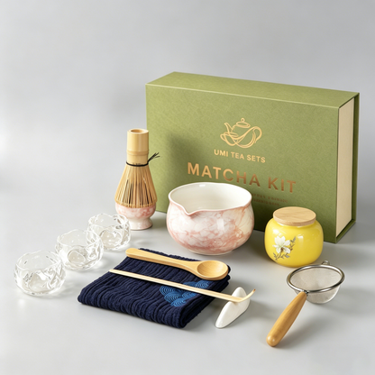 Japanese Marble-textured Ceramic Matcha Tea Set