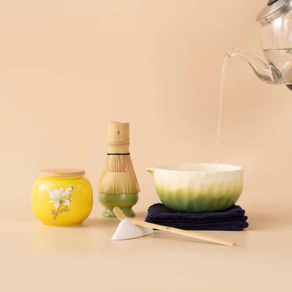 Japanese Gradient Green Ceramic Matcha Tea Set
