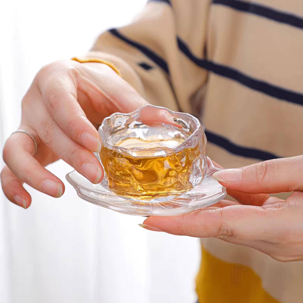 Silver Plum Blossom Glass Tea Set
