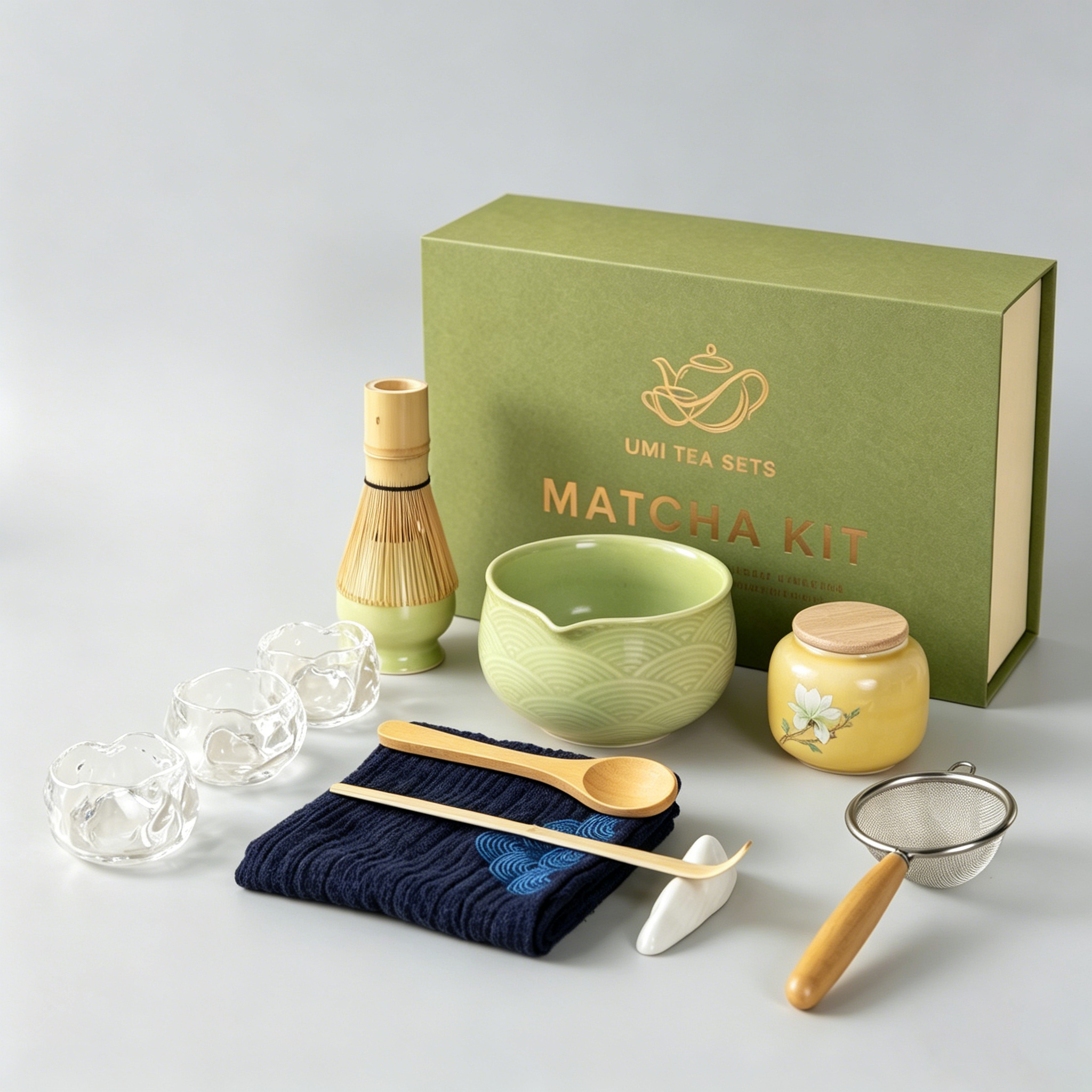 Japanese Pink Wave Ceramic Matcha Tea Set