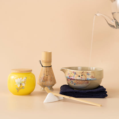 Japanese Cute Cat Ceramic Matcha Tea Set