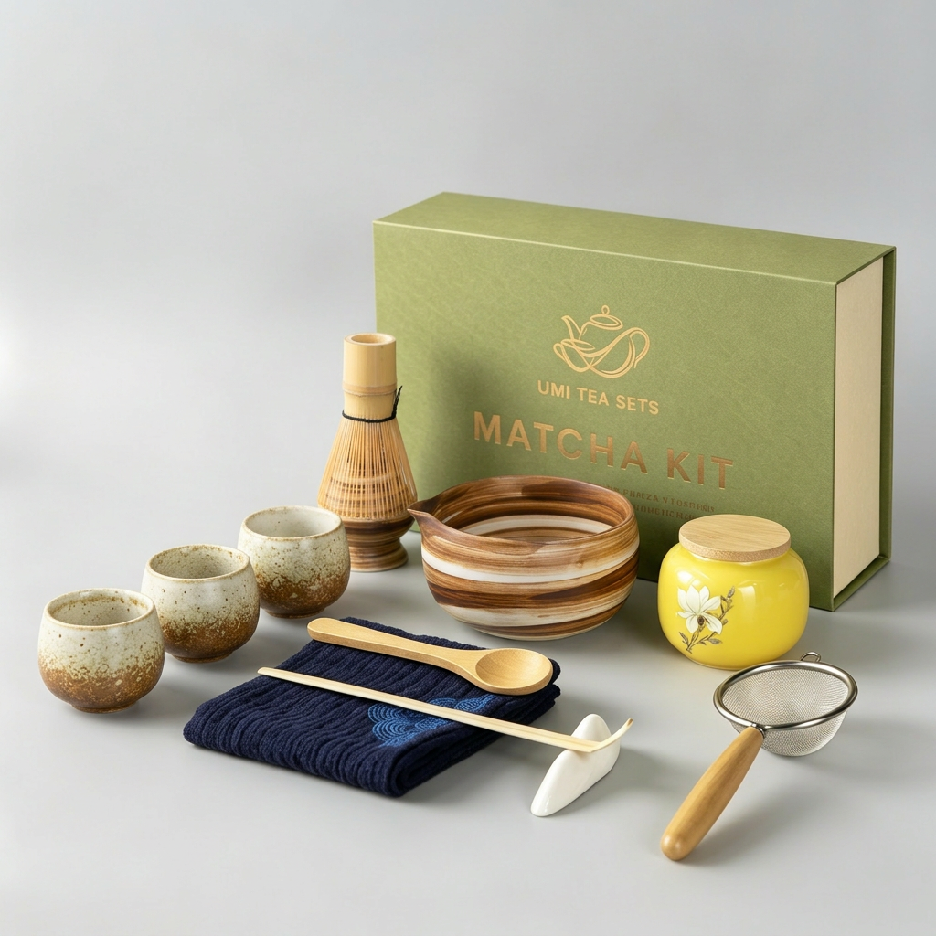 Japanese Coarse Pottery Matcha Tea Set