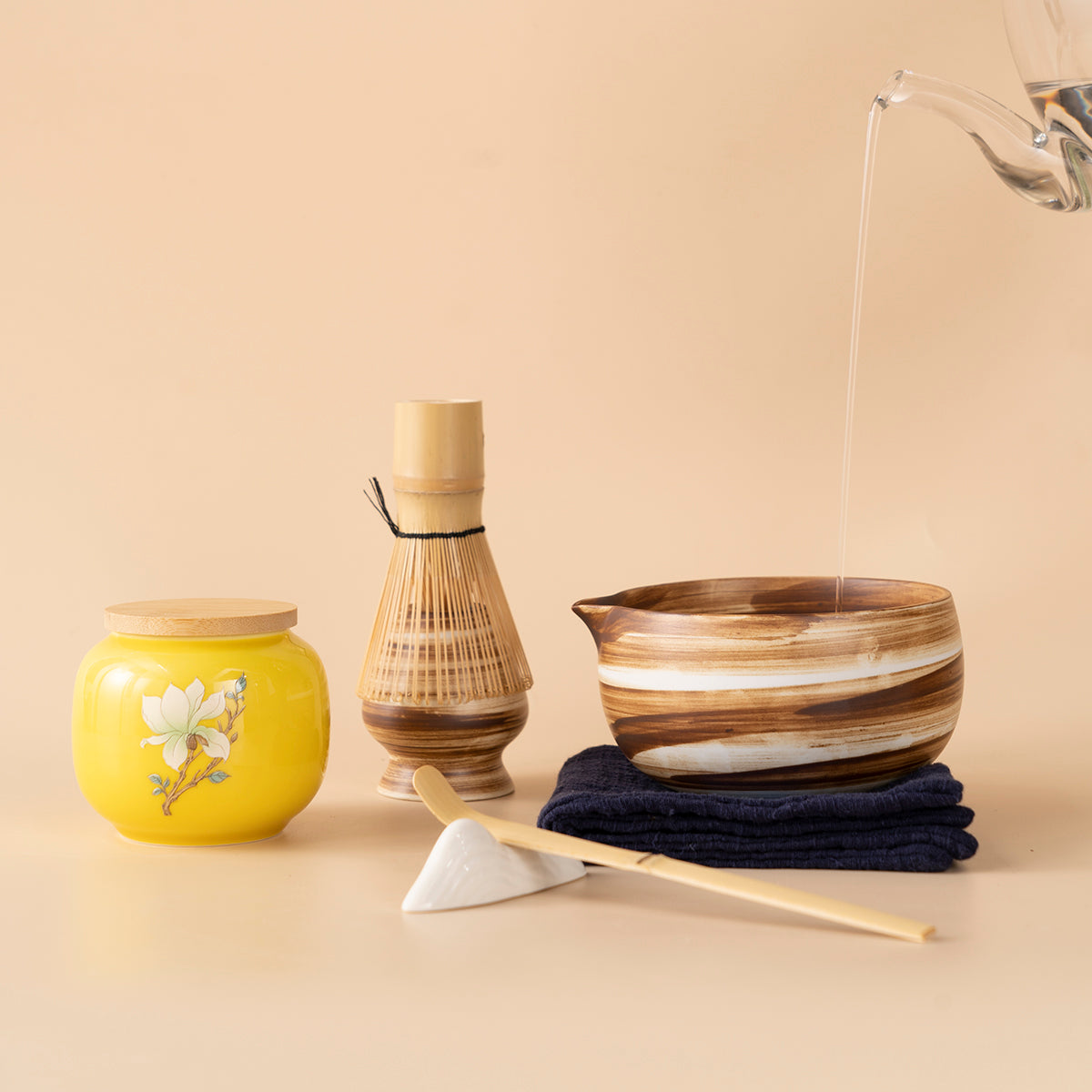 Japanese Coarse Pottery Matcha Tea Set