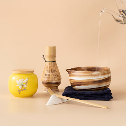 Japanese Coarse Pottery Matcha Tea Set