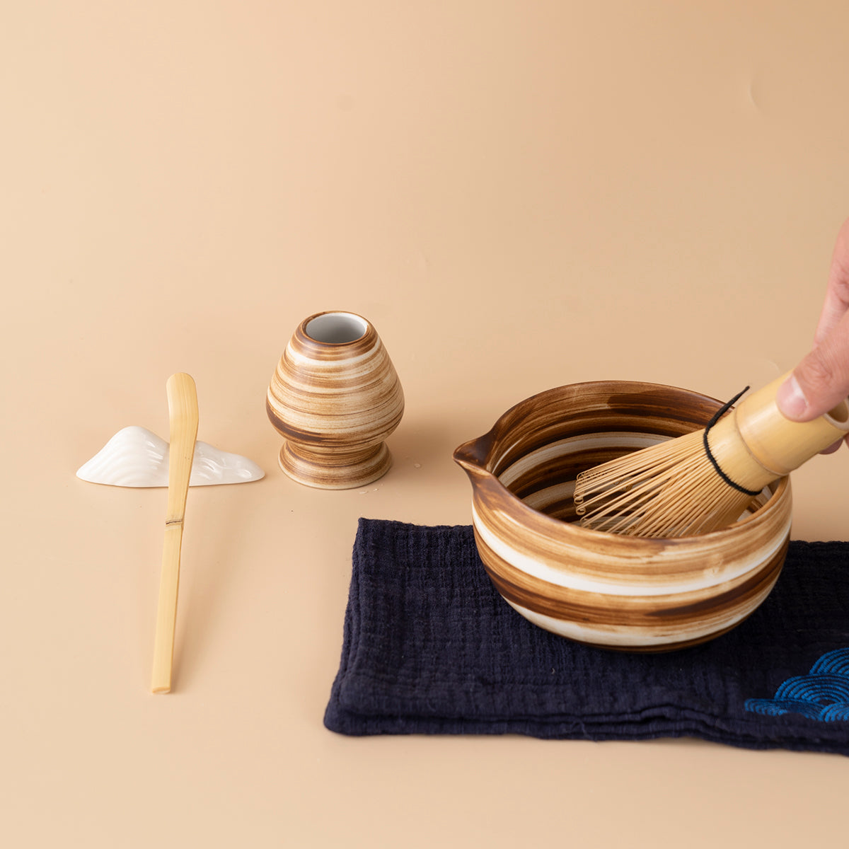 Japanese Coarse Pottery Matcha Tea Set