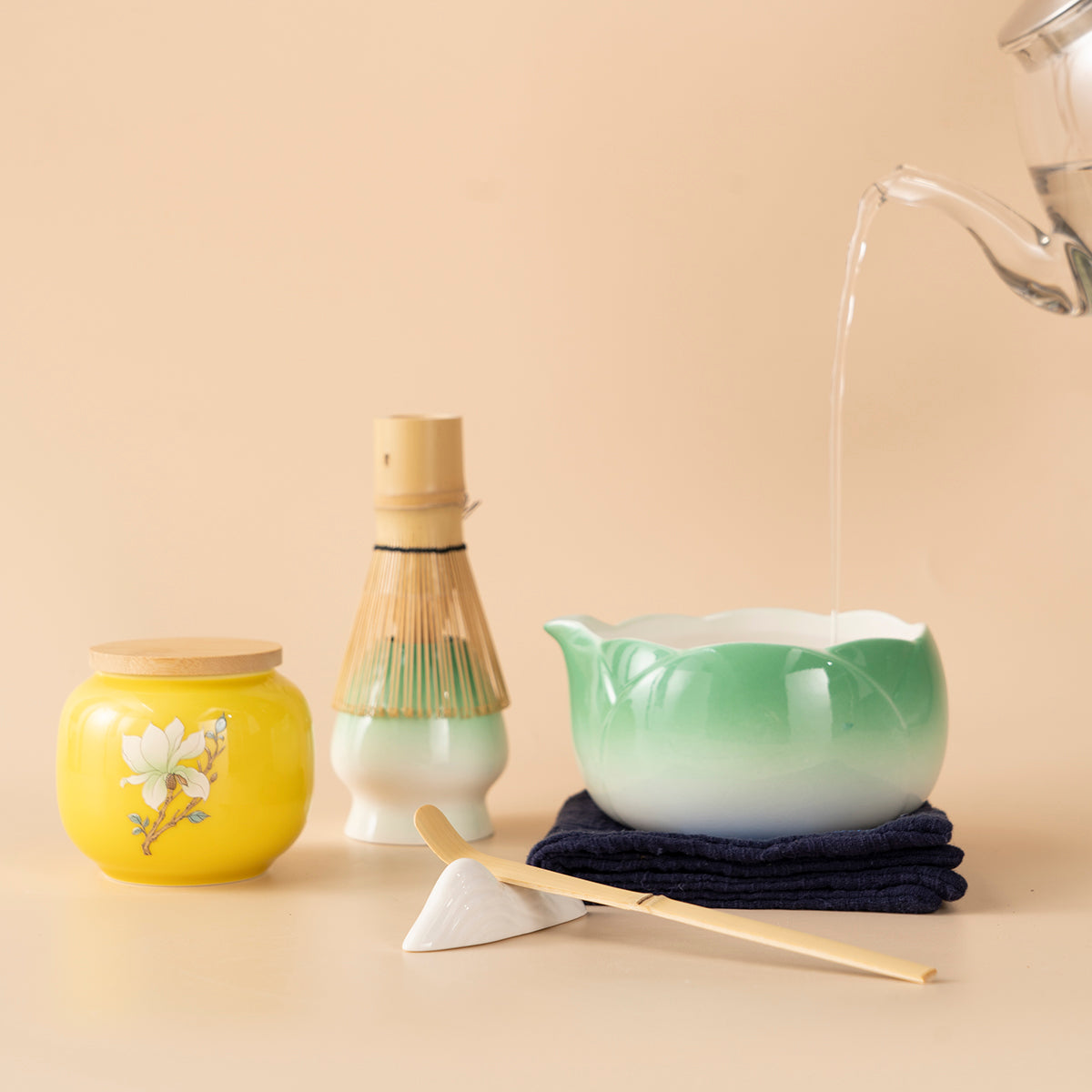 Japanese Gradient Green Matcha Tea Set