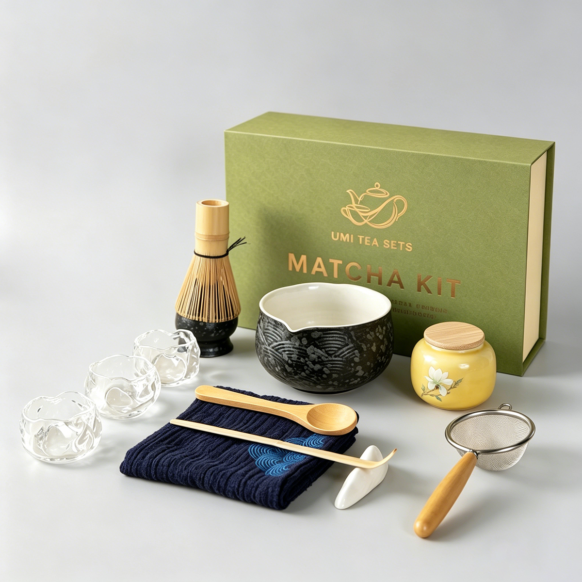 Japanese Zen Black Wave Matcha Tea Set