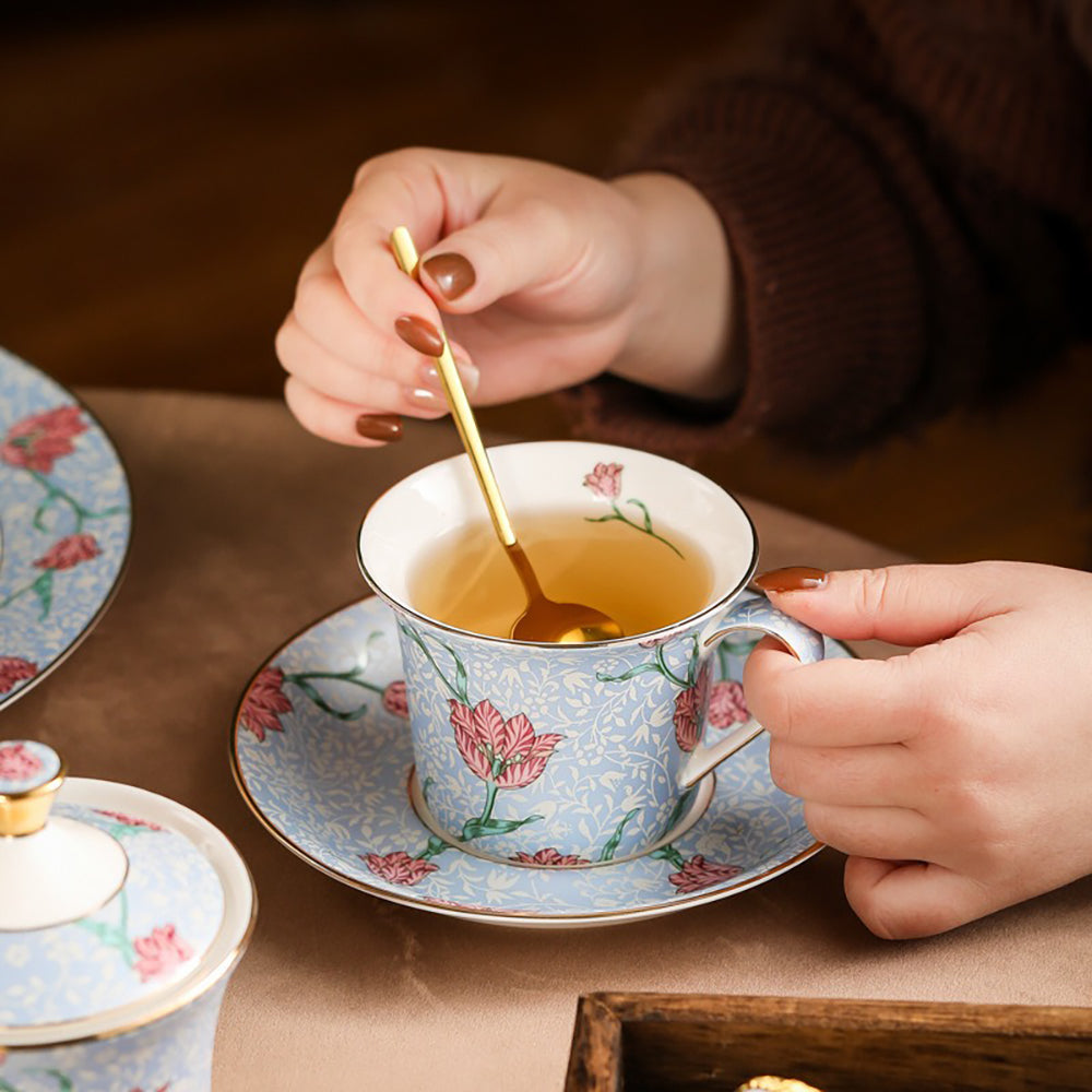 Light Blue Tulip Fine Bone China Tea Set