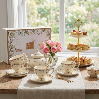 British Rose Bone China Tea Set
