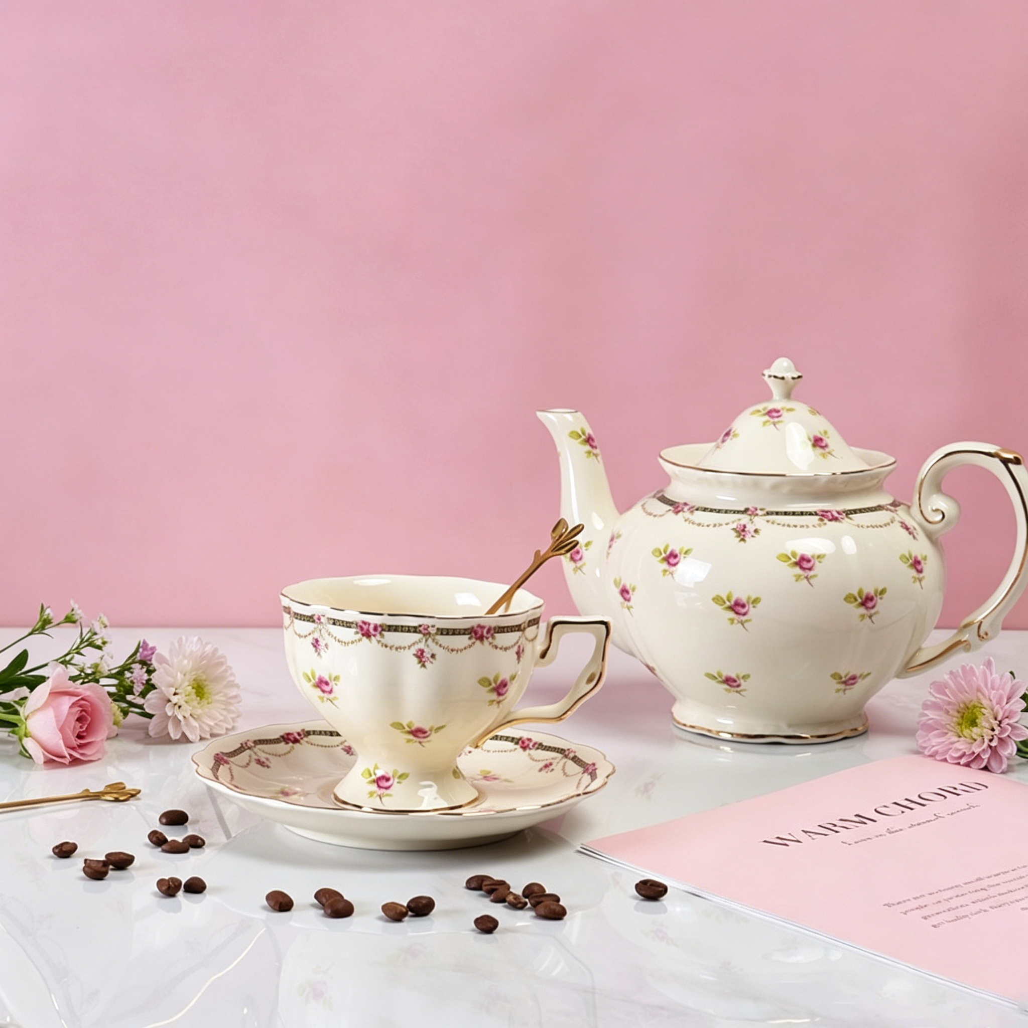 British Rose Bone China Tea Set