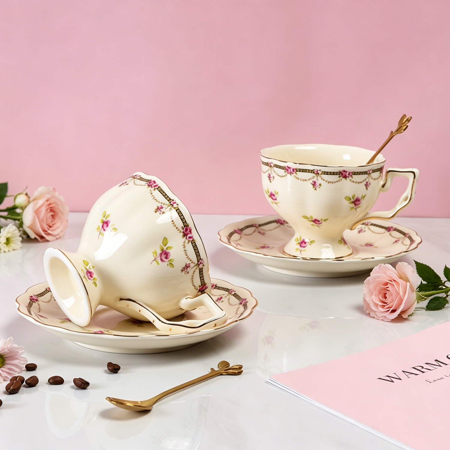 British Rose Bone China Tea Set