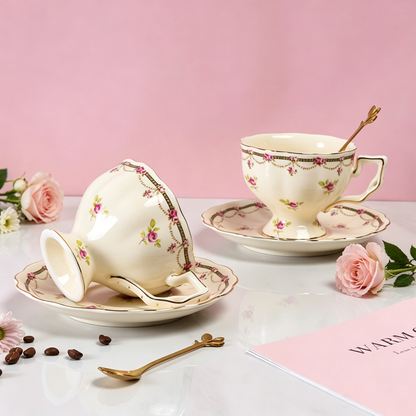 British Rose Bone China Tea Set