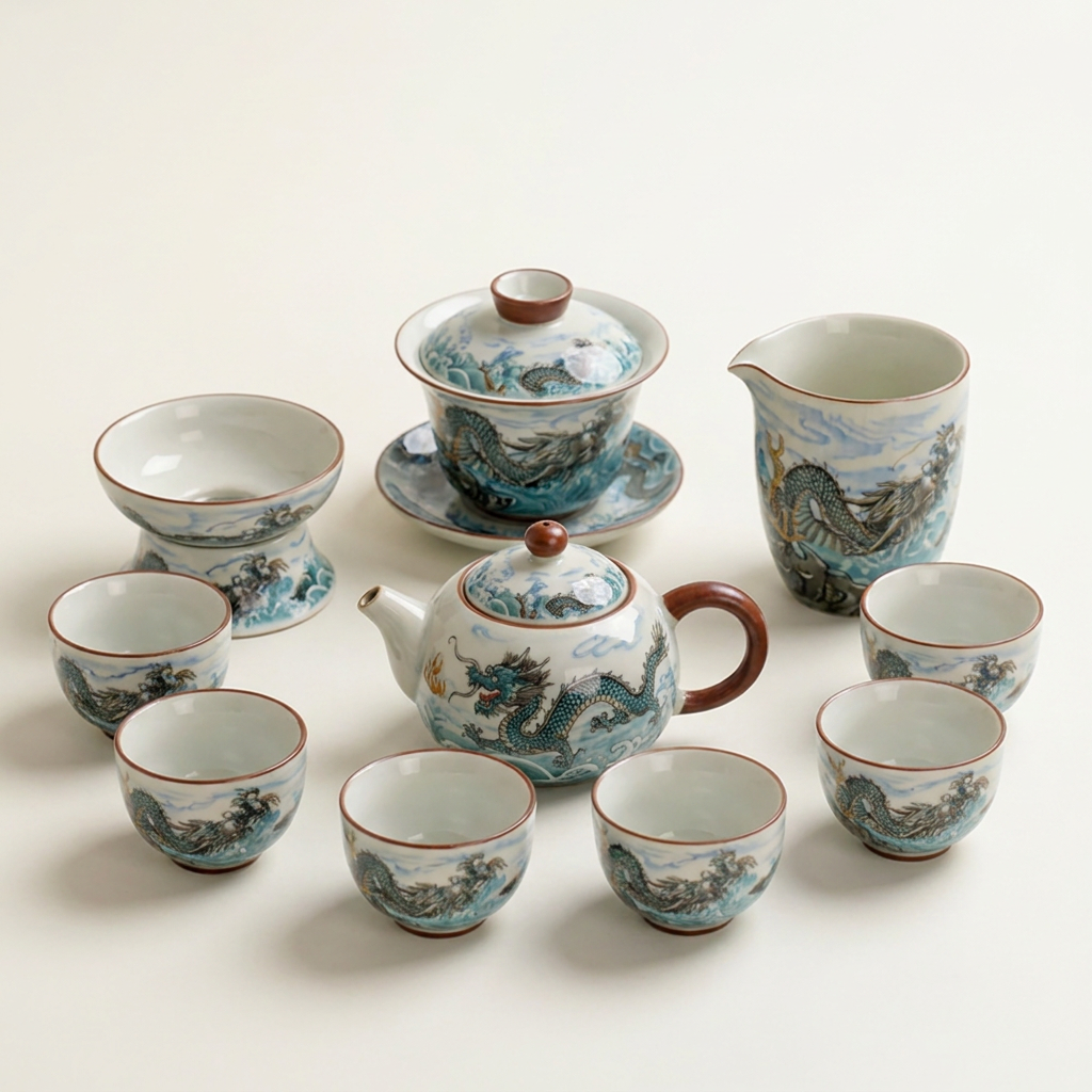 Dragon Ruyao Ceramic Tea Set