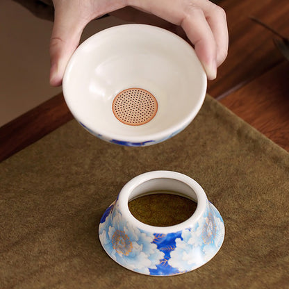 Blue Peony Ruyao Ceramic Tea Set