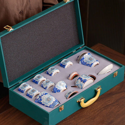 Blue Peony Ruyao Ceramic Tea Set