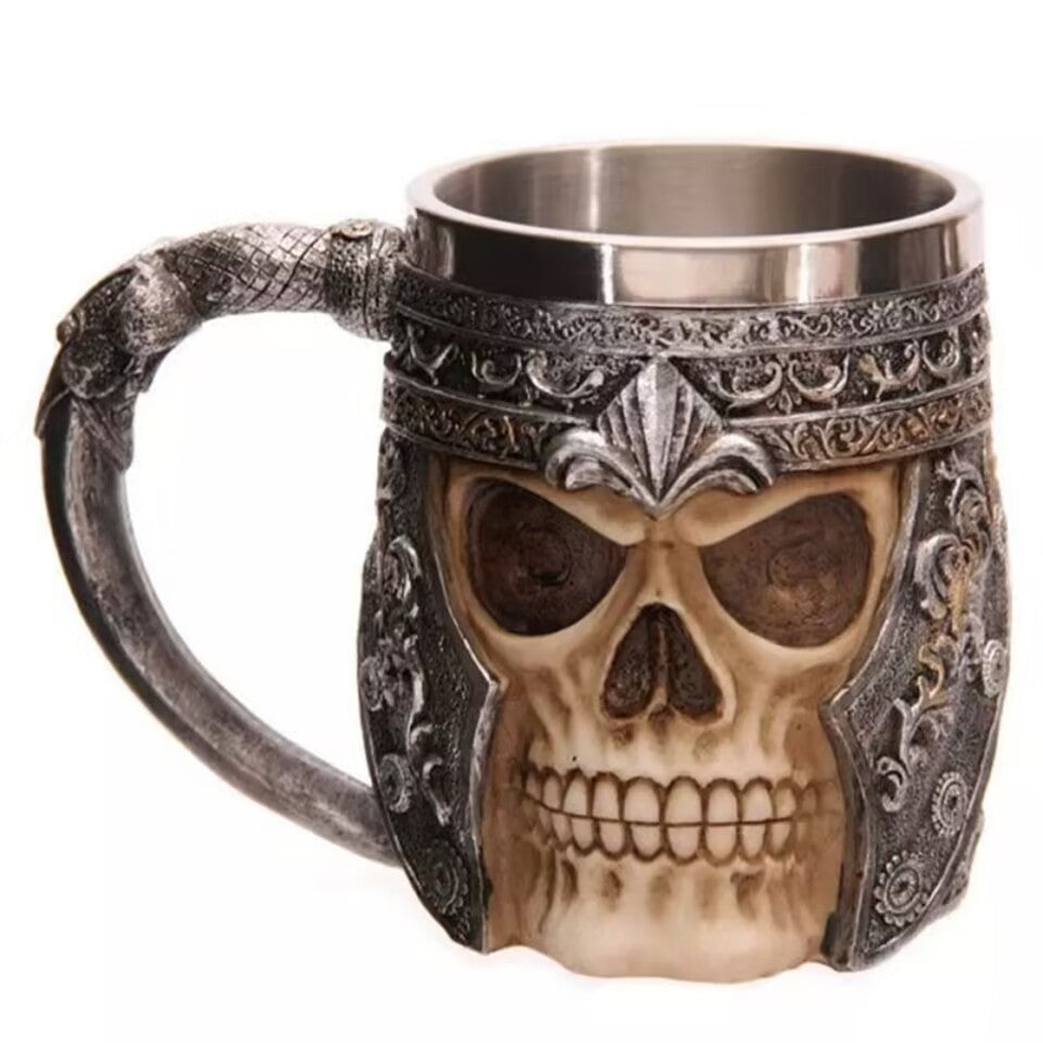 Stainless Steel Skull Helmet Mug