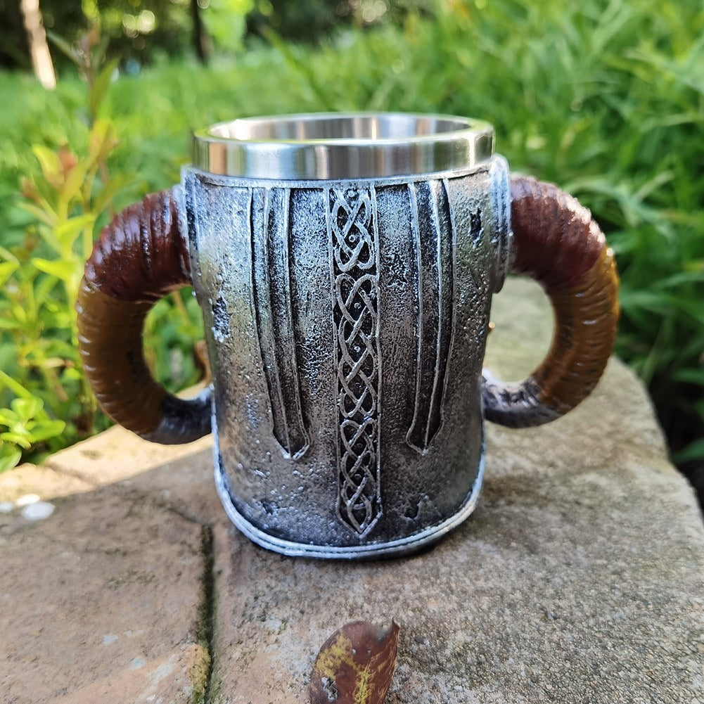 Stainless Steel Horns &amp; Skull &amp; Helmet Mug