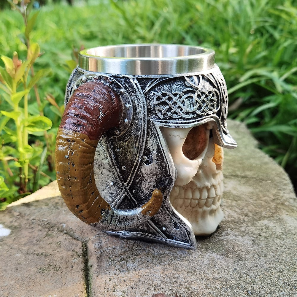 Stainless Steel Horns &amp; Skull &amp; Helmet Mug