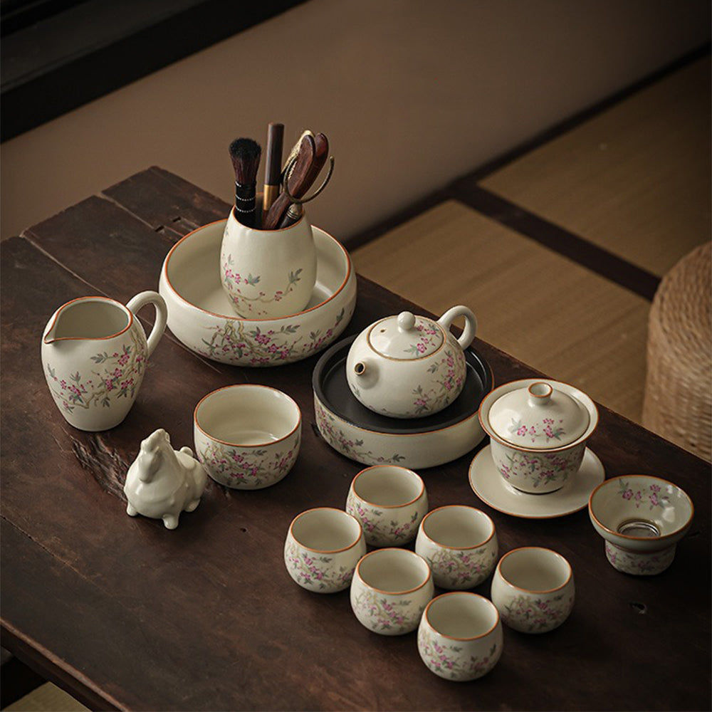 うーしゃん Chinese Ruyao Peach Blossom Tea Set – Umi Tea Sets
