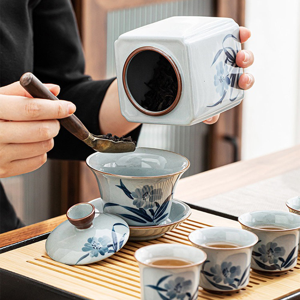 Chinese Hand Drawing Orchid Tea Set – Umi Tea Sets