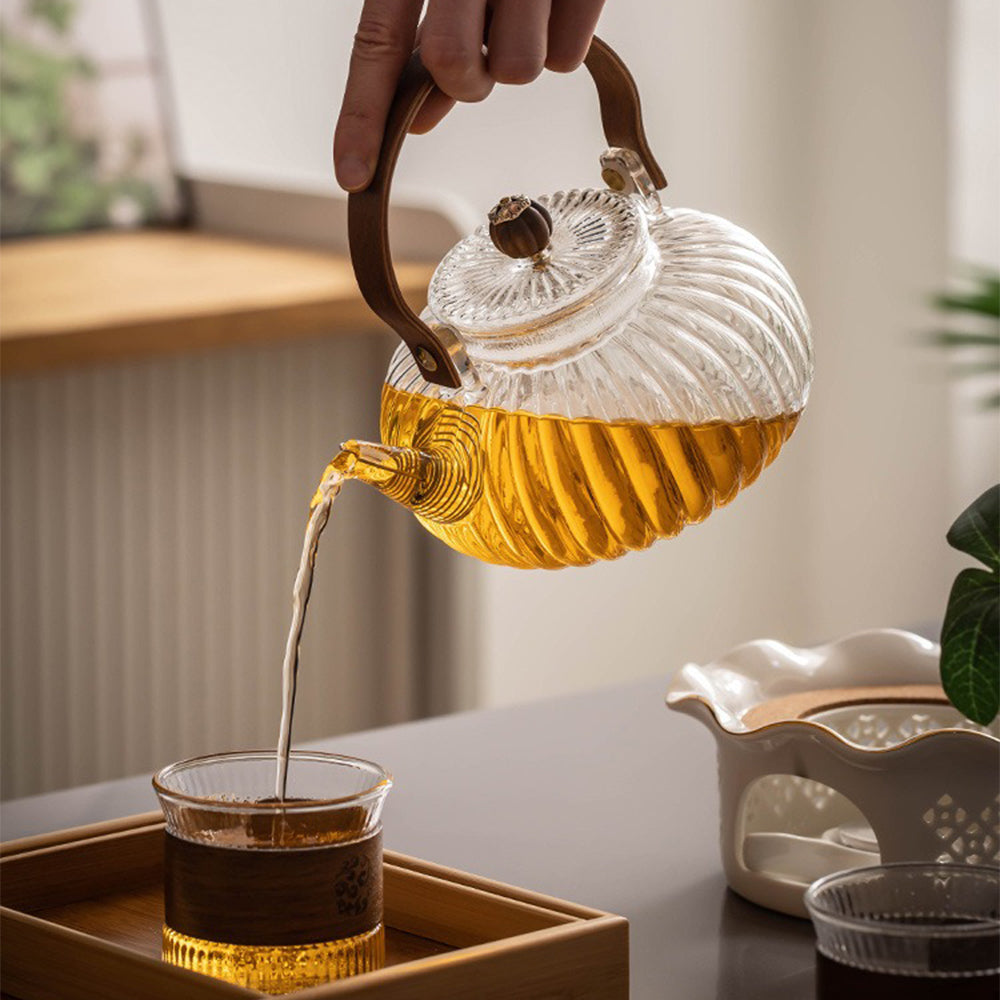 Chrysanthemum Style Glass Tea Set