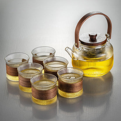 Glass Tea Set With Induction Heater