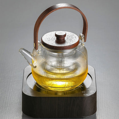 Glass Tea Set With Induction Heater