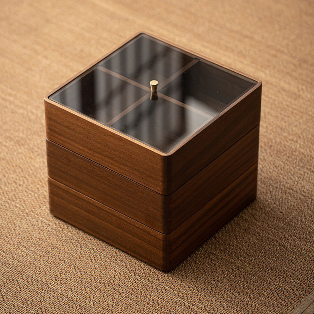 Walnut Partition Solid Wood Storage Box