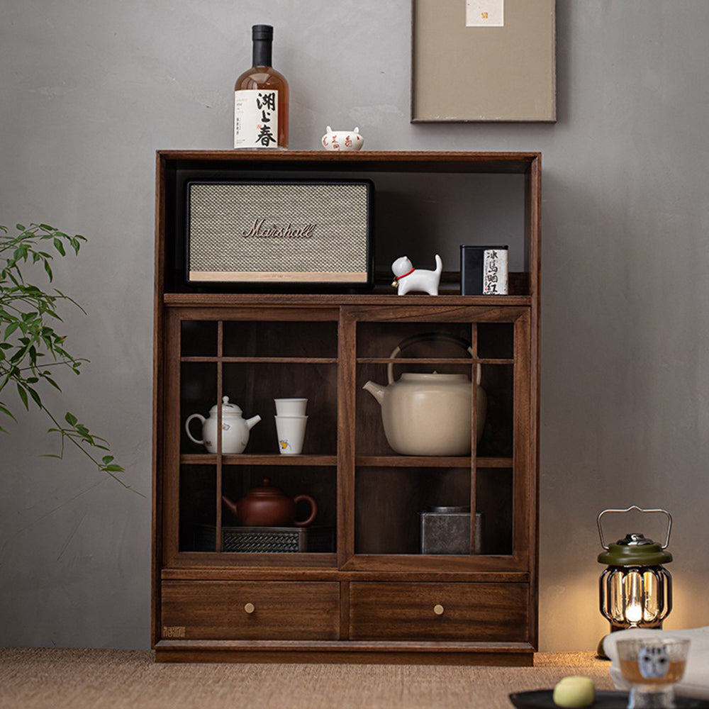Walnut Solid Wood Display Cabinet Shelf