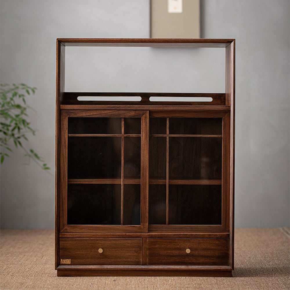 Walnut Solid Wood Display Cabinet Shelf – Umi Tea Sets