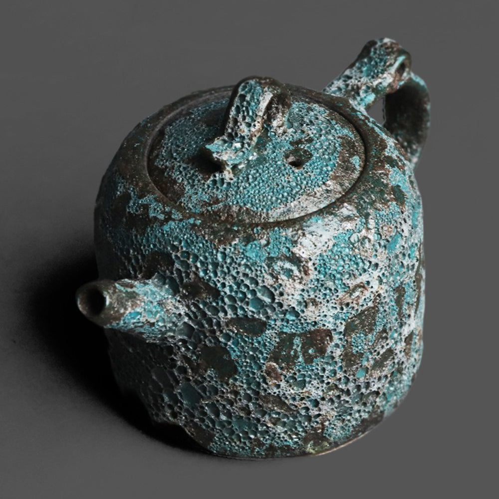 Chinese Vintage Bronze Wormhole Teapot