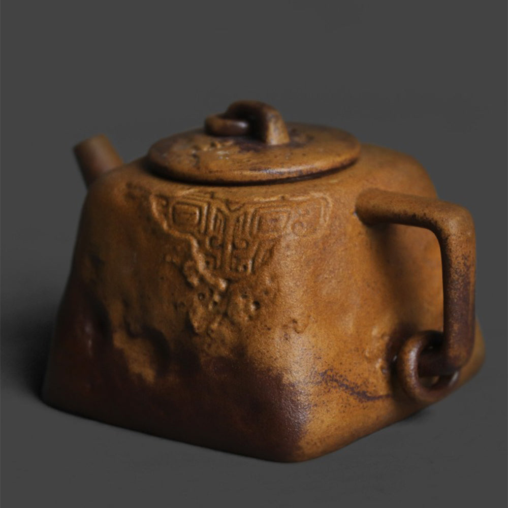 Chinese Sanxingdui Totem Square Teapot