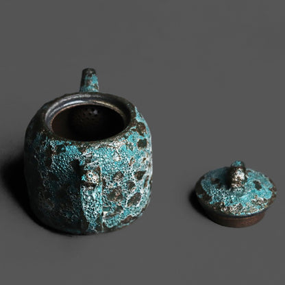Chinese Vintage Bronze Wormhole Teapot