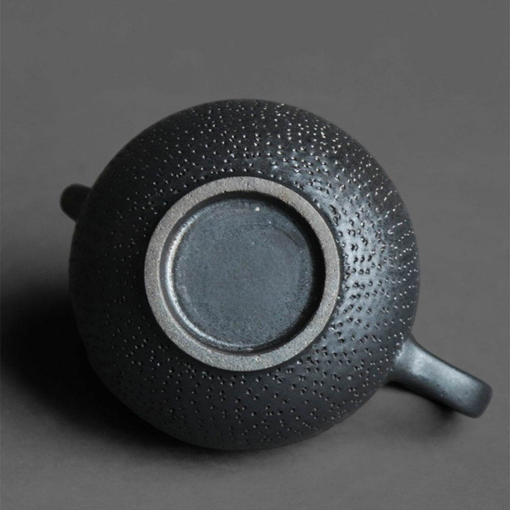 Chinese Black Rock Ore Clay Round Teapot