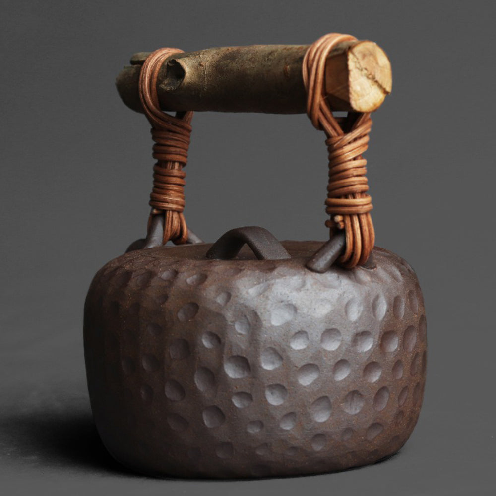 Japanese Clay Rattan Wooden Lid Teapot