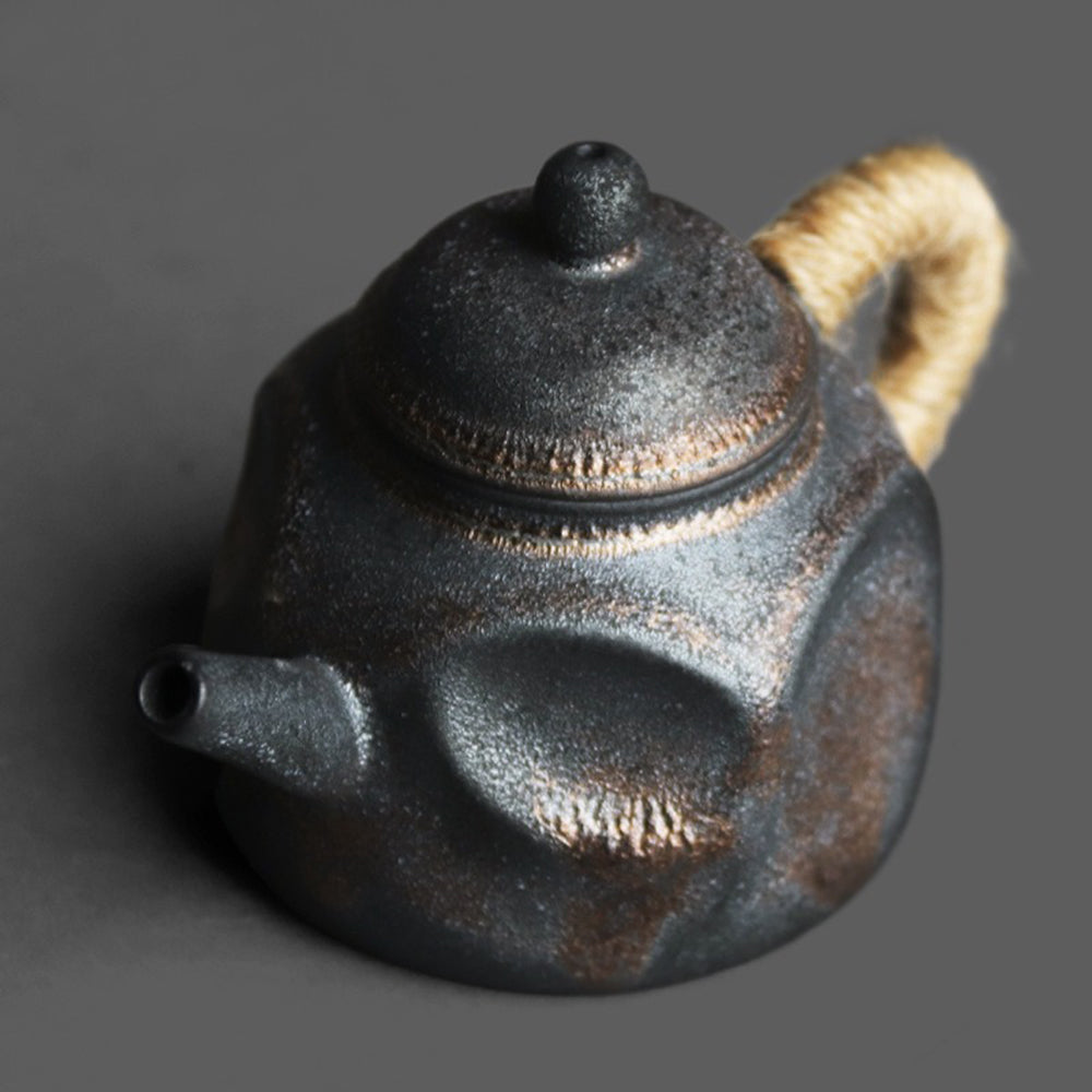 Japanese Coarse Pottery Dent Teapot