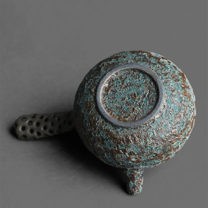 Japanese Kyusu Bronze Wormhole Teapot