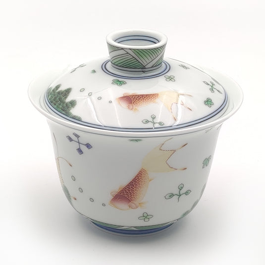 Enamel Polychrome Porcelain Goldfish Gaiwan – Umi Tea Sets