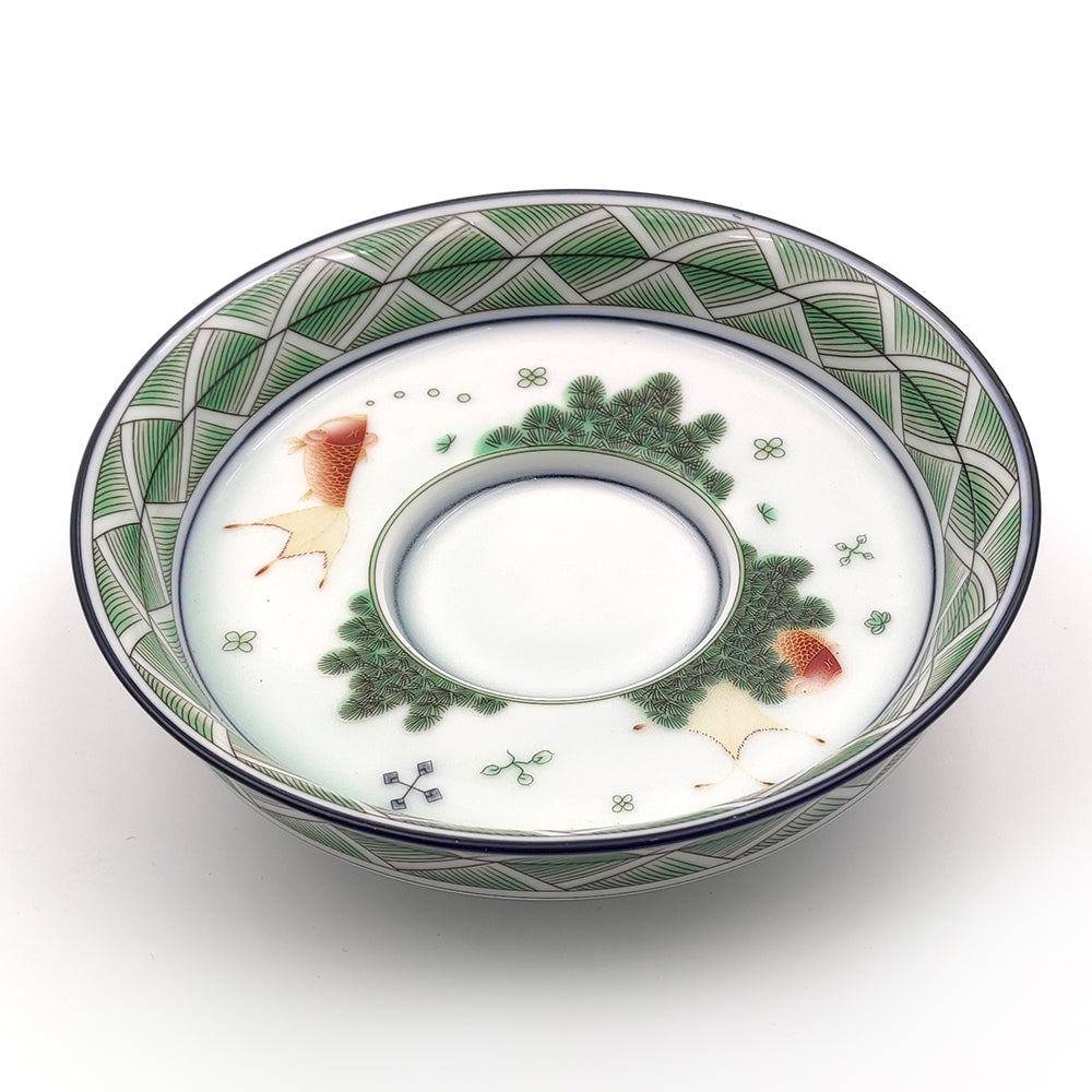 Enamel Polychrome Porcelain Goldfish Gaiwan