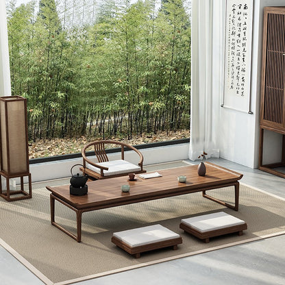 Japanese Style Elm Wood Tatami Low Tea Table Set