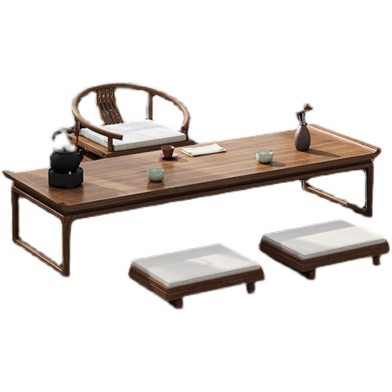 Japanese Style Elm Wood Tatami Low Tea Table Set