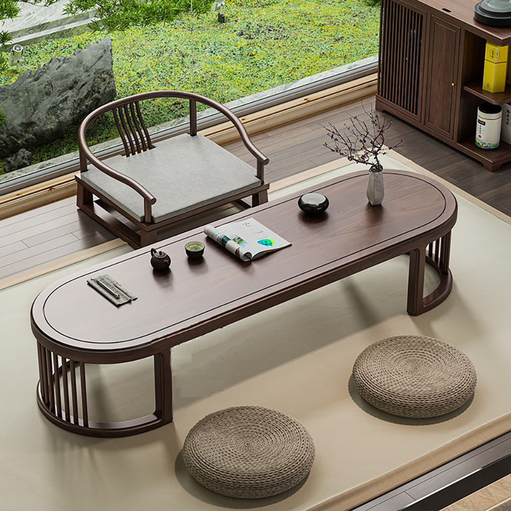 Walnut Wood Japanese Style Low Tea Table Set