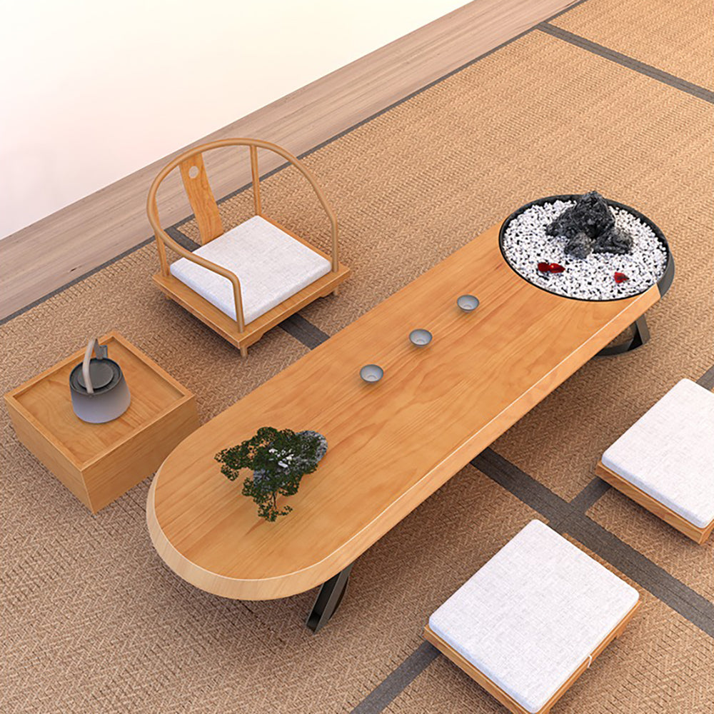 Japanese Pine Wood Tatami Tea Table Set