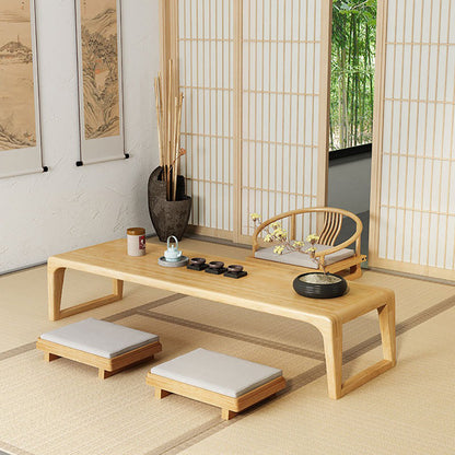 Japanese Elm Wood Tatami Tea Table Set - Main Image