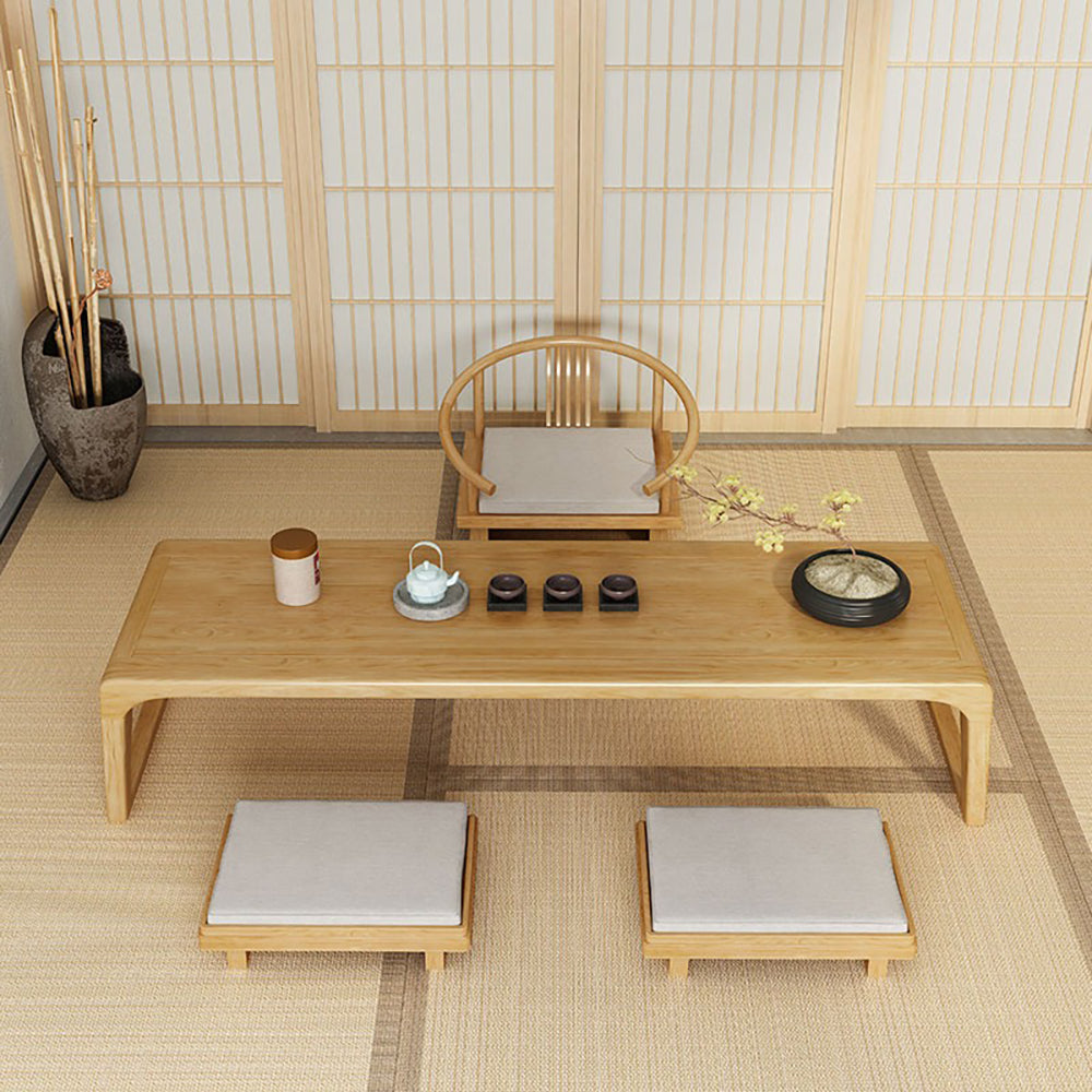 Japanese Elm Wood Tatami Tea Table Set