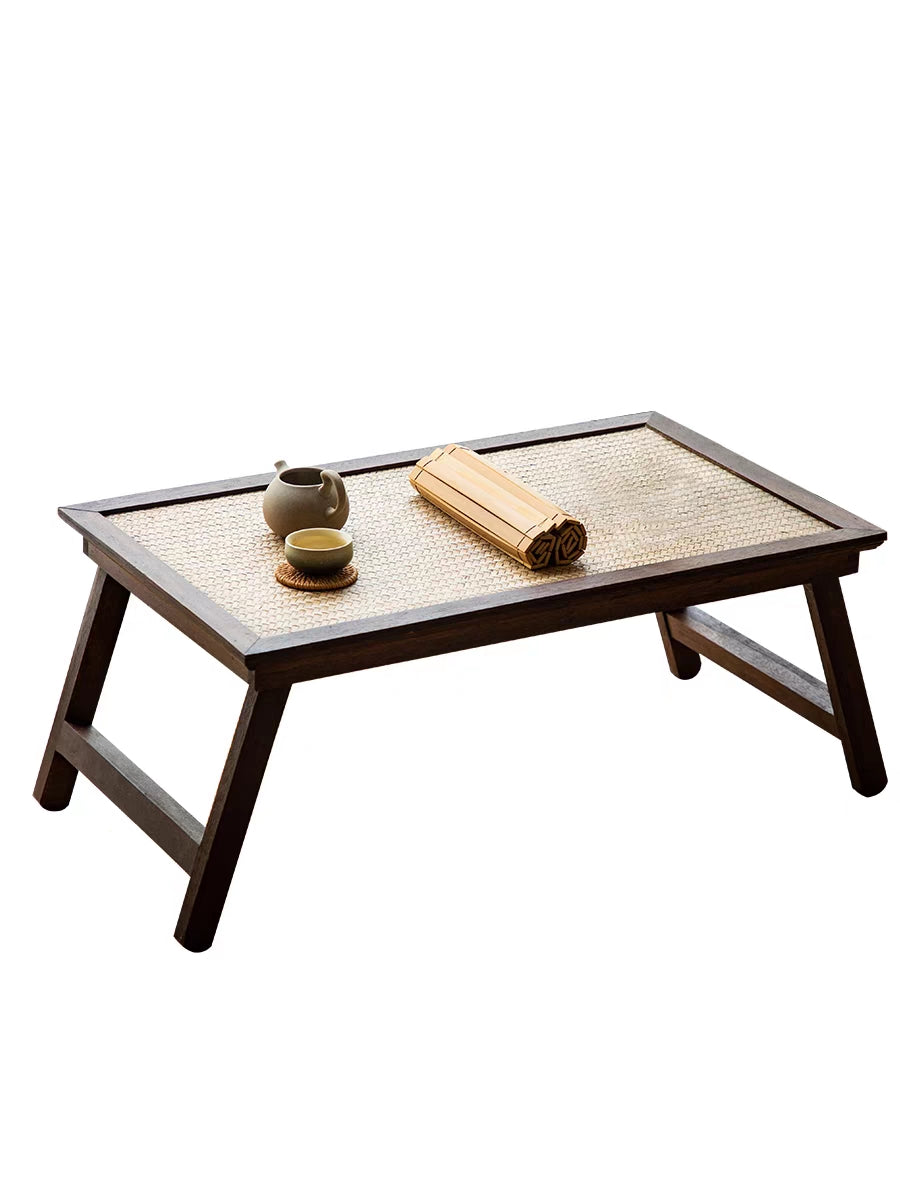 Foldable Low Rattan Tea Table