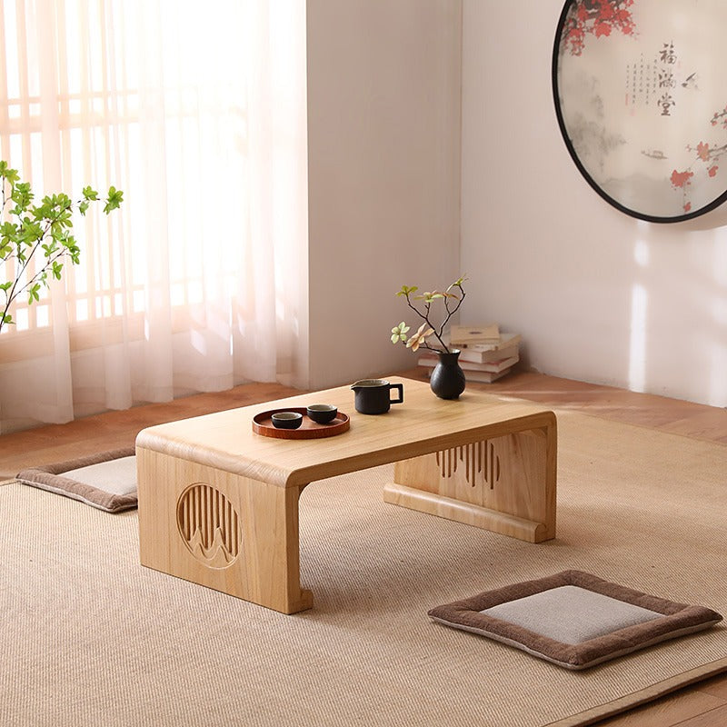 Low Tea Table Set Solid Wood Grain Landscape Low Tea Table – Umi Tea Sets